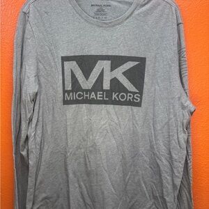 Michael Kors Gray Logo Long Sleeve Tee